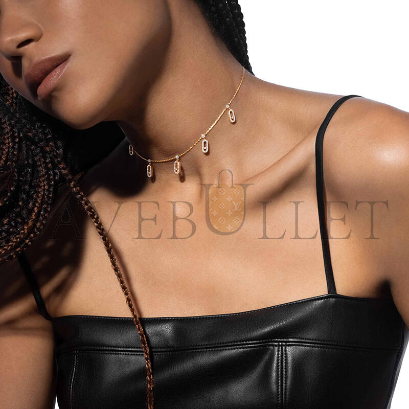 Mes1kaa collier choker pampille pavÉ move uno 12150-yg